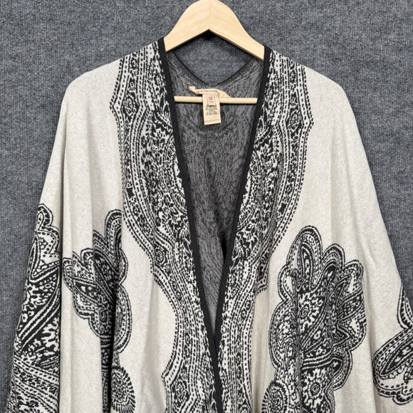 Soft Surroundings Cardigan One Size Boho Gray Cotton Draped Lagenlook Open Front - Picture 3 of 8